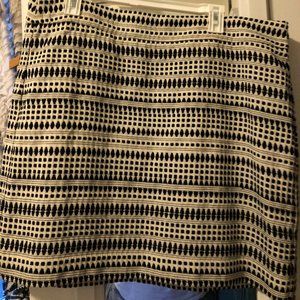 LOFT woven blue and white skirt